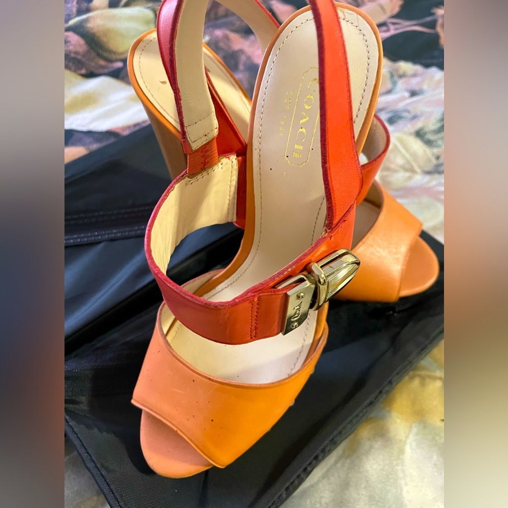 Coach Wood Multi-Colored Heels